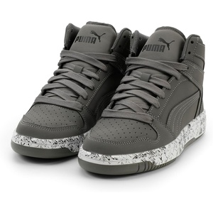 PUMA Boys’ Rebound Layup Mid Sneakers(Cast Iron-puma Black-puma White)