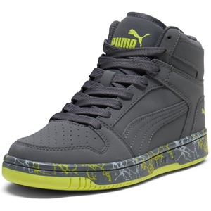 PUMA Boys’ Rebound Layup Mid Sneakers(Grey)