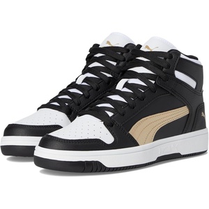 PUMA Boys’ Rebound Layup Mid Sneakers(Puma Black-puma Gold-puma White)
