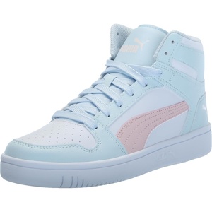 PUMA Boys’ Rebound Layup Mid Sneakers(Puma White-frosty Pink-dewdrop)