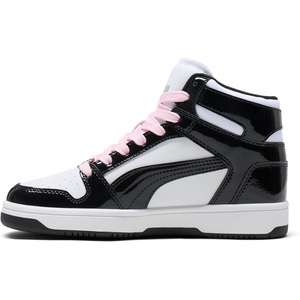 PUMA Boys’ Rebound Layup Mid Sneakers(Puma White-puma Black-pale Pink)