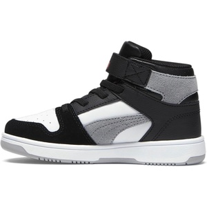 PUMA Boys’ Rebound Layup Slip On Sneakers(Puma Black-flat Light Gray-puma White)