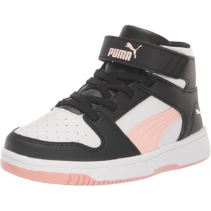 PUMA Boys’ Rebound Layup Slip On Sneakers(Puma Black-rose Dust)