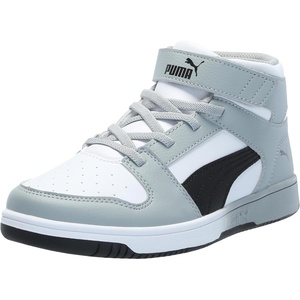 PUMA Boys’ Rebound Layup Slip On Sneakers(Puma White-puma Black-cool Mid Gray)
