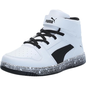 PUMA Boys’ Rebound Layup Slip On Sneakers(White/Black)