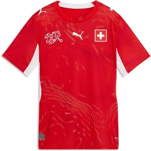 PUMA Kids Boys Switzerland Crew Neck Short Sleeve Home Jersey Casual – Red(Puma Red-puma White)