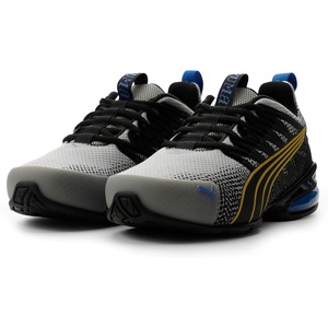 PUMA Kids Girls Voltaic Evo Fade Running Sneakers Shoes – Black(Gray Echo-puma Black-dazzling Yellow)