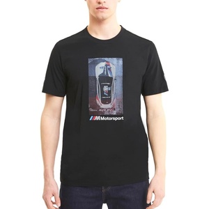 PUMA Mens BMW M Motorsport Graphic Crew Neck Short Sleeve Casual Tops Casual(Black 3.0)
