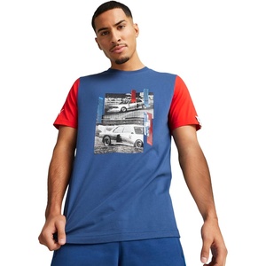 PUMA Mens BMW M Motorsport Graphic Crew Neck Short Sleeve Casual Tops Casual(Pro Blue-m Color)