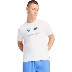 PUMA Mens BMW M Motorsport Graphic Crew Neck Short Sleeve Casual Tops Casual(Puma White Ss25)