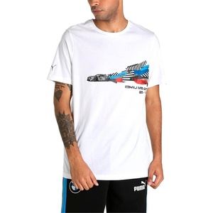 PUMA Mens BMW M Motorsport Graphic Crew Neck Short Sleeve Casual Tops Casual(White 2.0)