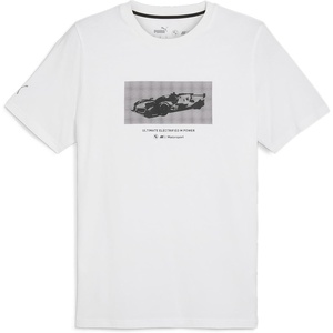 PUMA Mens BMW M Motorsport Graphic Crew Neck Short Sleeve Casual Tops Casual(White)