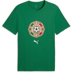 PUMA Mens Fanpack Mexico Graphic Crew Neck Short Sleeve Athletic Casual Tops Casual – Green(Archive Green-puma White)
