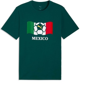 PUMA Mens Fanpack Mexico Graphic Crew Neck Short Sleeve Athletic Casual Tops Casual – Green(Varsity Green-pelé Yellow)
