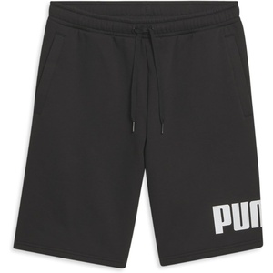 PUMA Mens Logo Fleece Drawstring 10 Inch Shorts Casual Bottoms Casual Drawstring(Black)