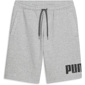 PUMA Mens Logo Fleece Drawstring 10 Inch Shorts Casual Bottoms Casual Drawstring(Grey)