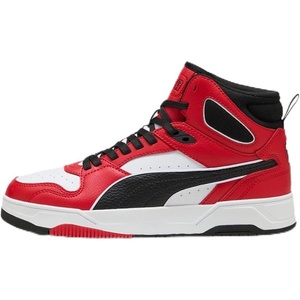 PUMA Mens Rebound Break Mid Lace Up Sneakers Shoes Casual(White-black-for All Time Red Ah25)