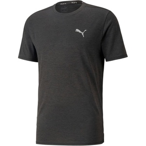PUMA Mens Run Favorite Velocity Crew Neck Short Sleeve Athletic Running Casual Tops Breathable(Heather Black Heather)