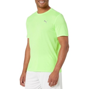 PUMA Mens Run Favorite Velocity Crew Neck Short Sleeve Athletic Running Casual Tops Breathable(Speed Green Heather)