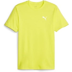 PUMA Mens Run Favorite Velocity Crew Neck Short Sleeve Athletic Running Casual Tops Breathable(Yellow Burst Heather)