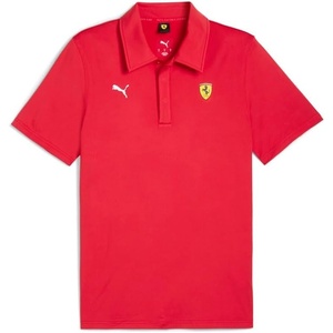 PUMA Mens Scuderia Ferrari Sportswear Cloudspun Shirt Casual Casual – Black(Rosso Corsa Ah25)