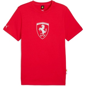 PUMA Mens Scuderia Ferrari Sportswear Tonal Shield Logo Crew Neck Short Sleeve Casual Tops Casual – Red(Rosso Corsa Tonal Shield Ah25)