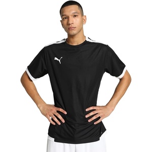 PUMA Mens Teamliga Crew Neck Short Sleeve Jersey Casual – Blue(Black White)