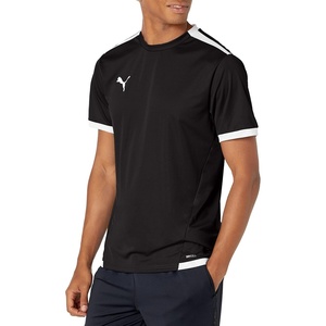 PUMA Mens Teamliga Crew Neck Short Sleeve Jersey Casual – Blue(Black/White)