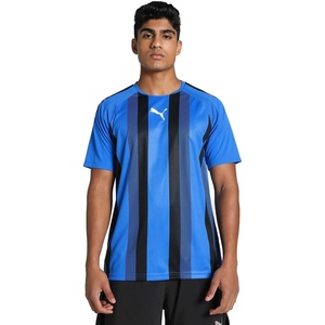 PUMA Mens Teamliga Crew Neck Short Sleeve Jersey Casual – Blue(Electric Blue Lemonade-puma Black-puma White)