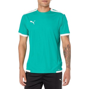 PUMA Mens Teamliga Crew Neck Short Sleeve Jersey Casual – Blue(Pepper Green/White)