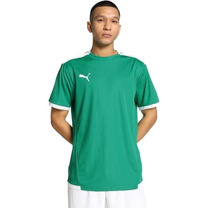 PUMA Mens Teamliga Crew Neck Short Sleeve Jersey Casual – Blue(Pepper Green-puma White)