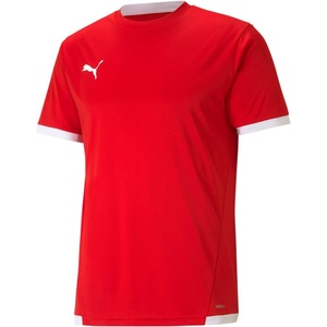 PUMA Mens Teamliga Crew Neck Short Sleeve Jersey Casual – Blue(Puma Red-puma White)