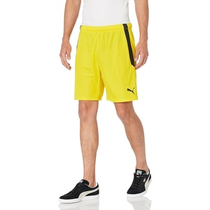 PUMA Mens Teamliga Shorts Casual Bottoms Casual Drawstring(Cyber Yellow-puma Black)
