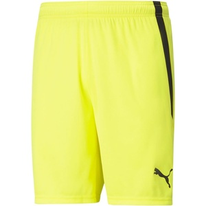 PUMA Mens Teamliga Shorts Casual Bottoms Casual Drawstring(Fluo Yellow/Puma Black)