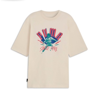 PUMA Mens Village Wear Graphic Crew Neck Short Sleeve Casual Tops Casual(Alpine Snow/Dancer)