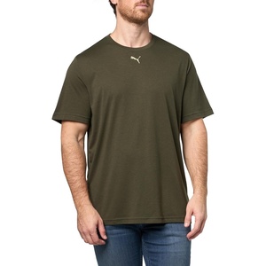 PUMA Mens Village Wear Graphic Crew Neck Short Sleeve Casual Tops Casual(Dark Olive Illustrated Ah25)
