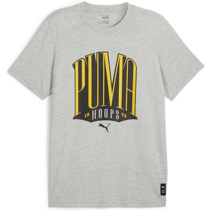 PUMA Mens Village Wear Graphic Crew Neck Short Sleeve Casual Tops Casual(Light Grey-heather)
