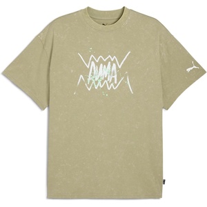 PUMA Mens Village Wear Graphic Crew Neck Short Sleeve Casual Tops Casual(Lux Army Basketball Paint Ah25)
