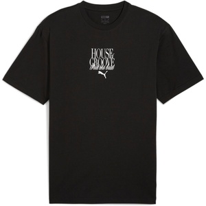 PUMA Mens Village Wear Graphic Crew Neck Short Sleeve Casual Tops Casual(Puma Black Aw24)