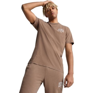 PUMA Mens Village Wear Graphic Crew Neck Short Sleeve Casual Tops Casual(Puma Class Totally Taupe Ss25)