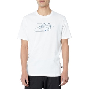 PUMA Mens Village Wear Graphic Crew Neck Short Sleeve Casual Tops Casual(Puma White-cobalt Glaze-ss24 Lace Up)