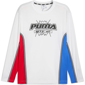 PUMA Mens Village Wear Graphic Crew Neck Short Sleeve Casual Tops Casual(White Hoopaverse Ah25)