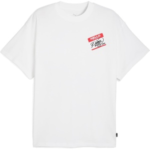 PUMA Mens Village Wear Graphic Crew Neck Short Sleeve Casual Tops Casual(White Hooperhotline Ah25)