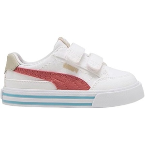 PUMA Toddler Boys Suede Ac Slip On Sneakers Shoes Casual(White-exotic Red Ah25)