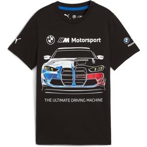 PUMA Unisex-Child BMW M Motorsport Graphic T-Shirt, Black Car AH25, Big Kid X-Large