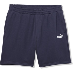PUMA Womens Essentials No. 1 Logo 5 Inch High-Waist Shorts Casual Bottoms Casual(New Navy – Small Logo Ss25)