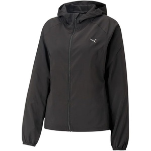 PUMA Womens Run Favorite Hooded Woven Jacket Running Athletic Outerwear – Black(Black)