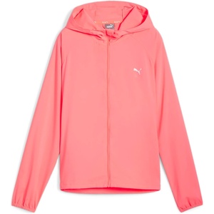 PUMA Womens Run Favorite Hooded Woven Jacket Running Athletic Outerwear – Black(Sunset Glow Aw24)