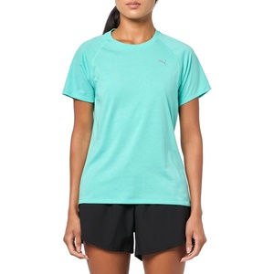 PUMA Womens Run Favorites Velocity Crew Neck Short Sleeve Athletic Running Casual Tops – Green(Aquatic)
