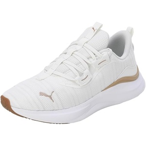 PUMA Womens Softride Harmony Lace Up Sneakers Shoes Casual – Black(Warm White/Puma Gold/Puma White (02))